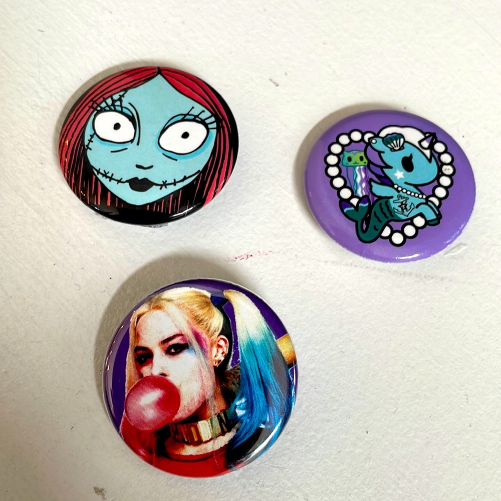 Hot Topic Assorted Button Pins (3)